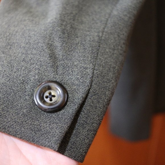 Vintage Tahari Gray Green Matching Long Line Blazer & Pants Suit Set 12 - Picture 6 of 16